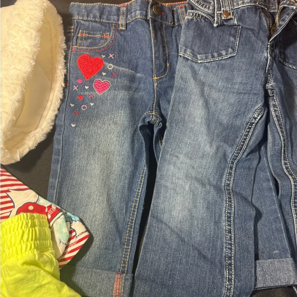 Little Girls Size 4T‎ Blue Denim Jeans/ Pants Lot